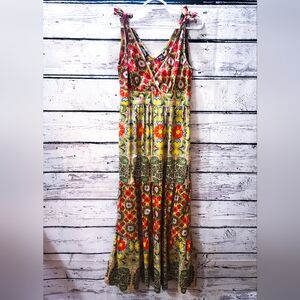 Women's Angie Boho Style Maxi Dress With Beautiful Print In Size Medium